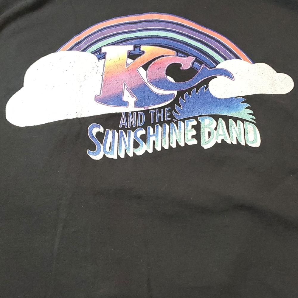 Gildan Black Women's Tee with Colorful KC and the Sunshine Band Design - Picture 2 of 2
